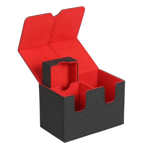 Venssu Deck Case, Trading Card Case, Storage Box, Dice Holder, Damage Counter Holder, Magnetic Leather, 200 Cards, "Compatible with Yu-Gi-Oh!, Pok?mon