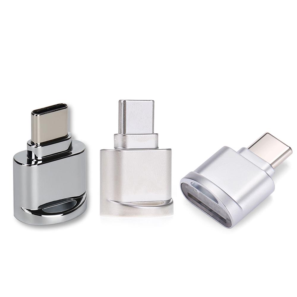 USB Typ C Kortläsare Aluminiumlegering TF Flashminneskortläsare OTG Adapter för MacBook Windows