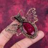Faceted Kashmir Ruby Pendant Butterfly Design Pendant Copper Wire Wrapped Jewelry