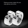 1 Pair Stylish Stainless Steel Ear Clips Earrings Ear Cuff Jewelry Gift (Silver Smooth Surface)
