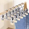 Portable Stainless Steel Multifunctional Clothespins with Hook Traceless Clip Children's Pants Hanger for Storing Jeans Skirts