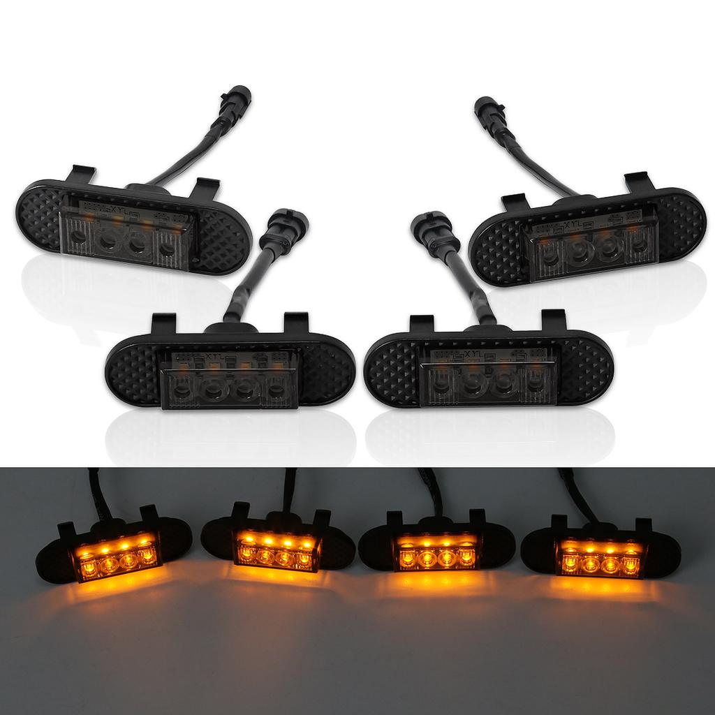 4Pcs Grill Car LED Light For Ford Bronco BadLands 2025 2025 2025 Front Grille Lights Amber Warning Daylights DRL Daytime Running
