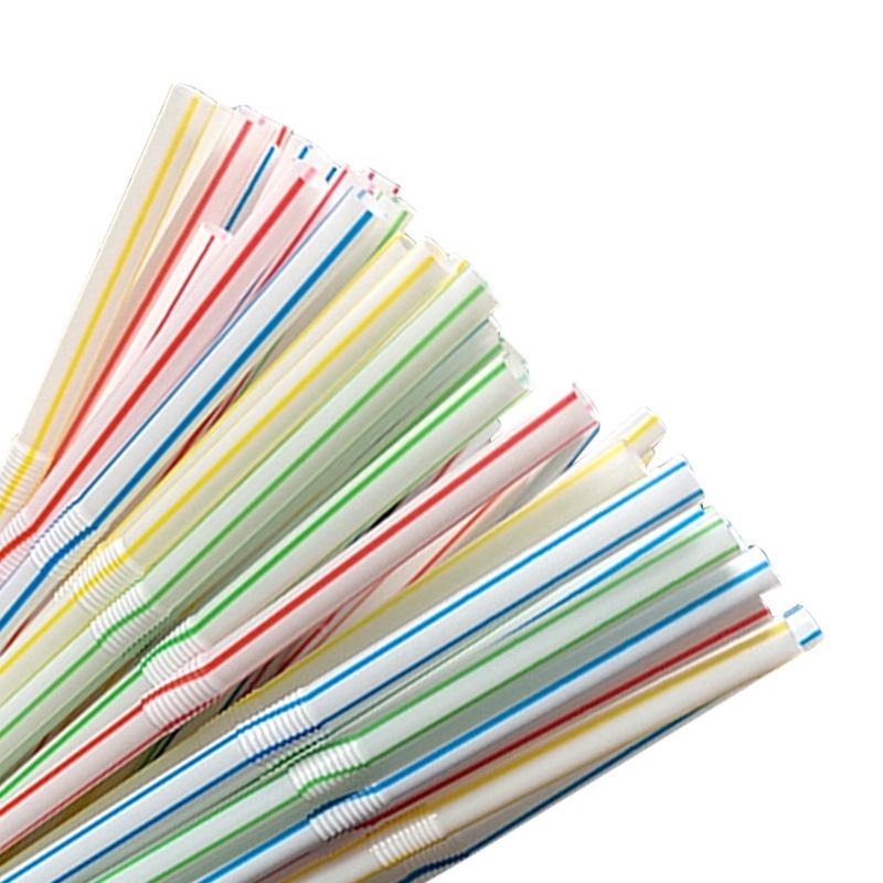 Bunte Trink-Kunststoffstrohhalme Milchshake-Bar Party-Strohhalme Trinken Hochzeit Küche Getränke-Strohhalme Großhandel