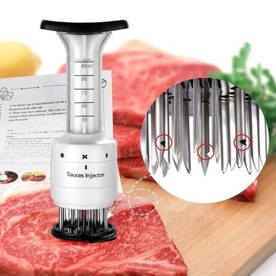 1Pc Multi Function Meat Tenderizer Needle ABS+Stainless Steel Steak Injector Marinade Flavor Syringe Kitchen Gadgets Tools