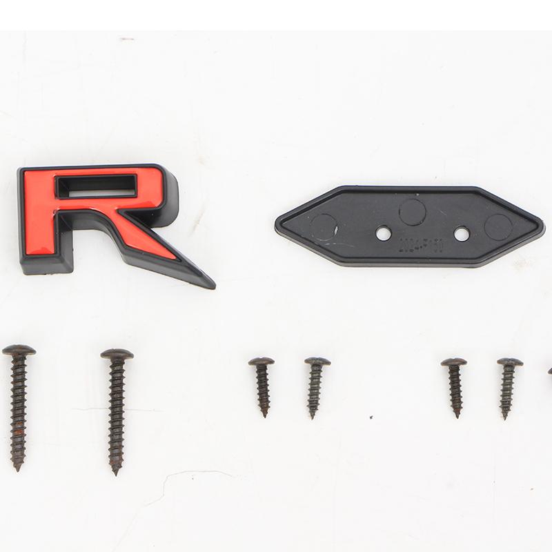 3D Plastic R Logo Front Grille Emblem Badge Car Rear Trunk Stickers For Ford Accessories