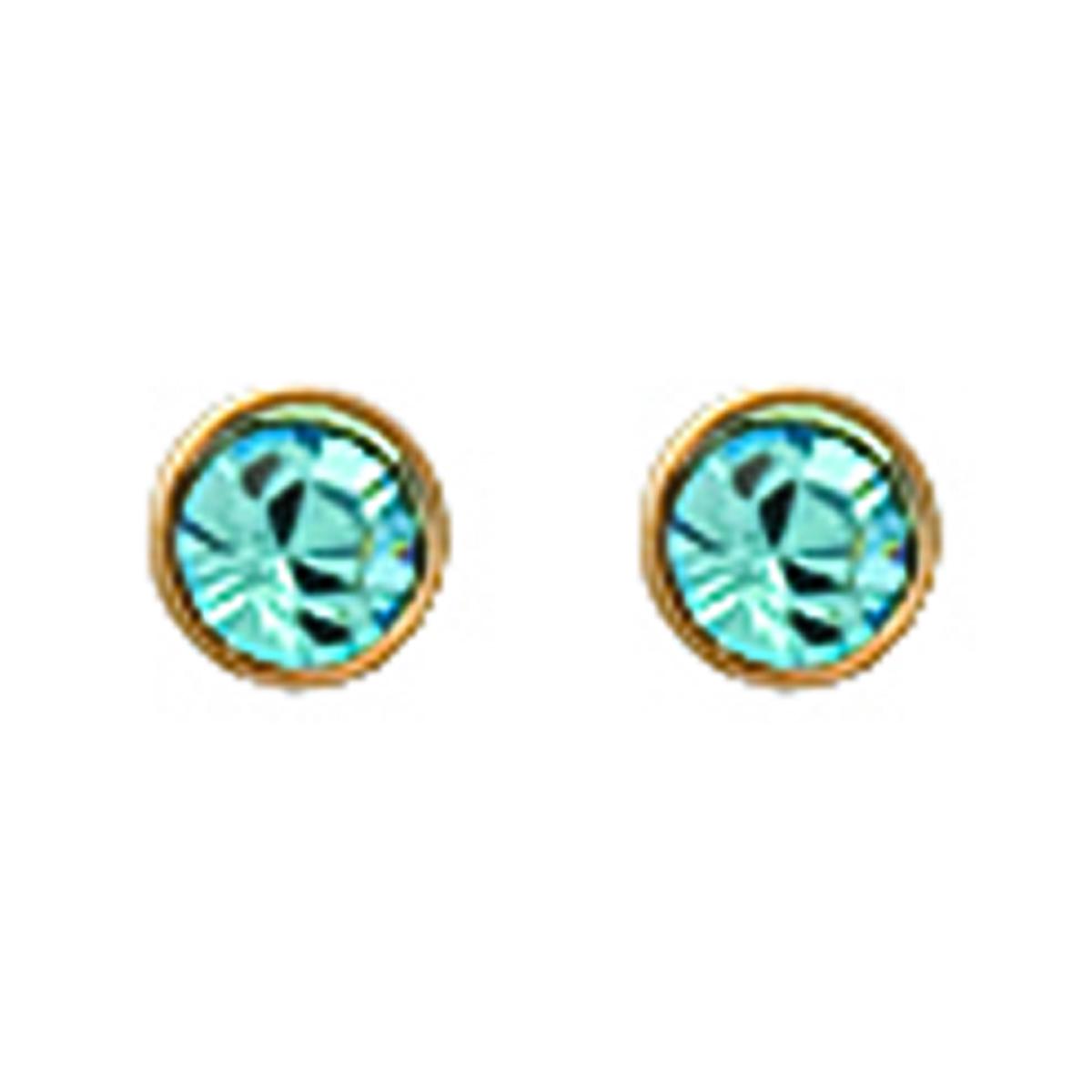 

Les Trésors De Lily [L1148] - Позолоченные серьги Unique золотисто-бирюзового цвета - 3 мм