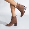 New Women'S Wide Width Ankle Boots Short Boots Block Low Heel Side Zipper Booties Botas Invierno Mujer Botines Para Mujeres