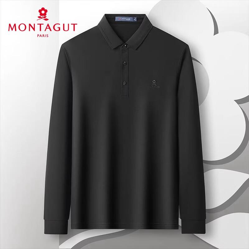 

MONTAGUT Men s Long-Sleeve Silk Blend Polo Shirt 48