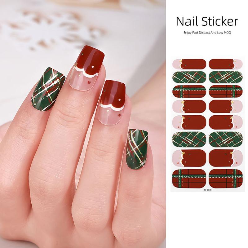 Christmas Series Full Cover Nail Stickers Snowflake Nail Decal Women Self Adhesive Manicure Designer Nail Art Sticker Decoration