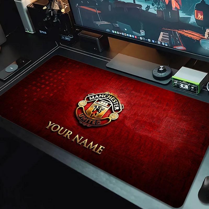 Manchester United F Custom Name Large Size Mouse Pad Large Gaming Table Cushion Non-slip Laptop Tablet Big Mousepad XXL Mat Mini PC Playmat With Lock 