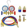 3-Way AC Manifold Gauge Set with Hoses for R12, R22, R404A, R134a | Automotive HVAC Refrigerant Diagnostic Tool