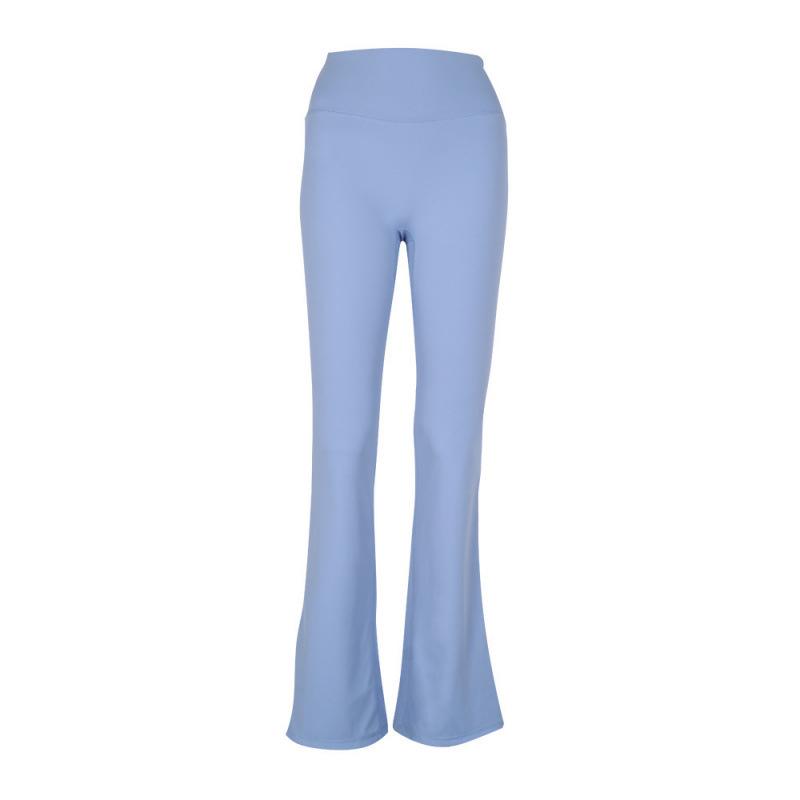 Pantaloni a zampa originali Lulu a vita alta con scanalature: Leggings a zampa d'elefante per Yoga e Pilates, effetto nudo, sollevamento glutei e snellenti.