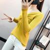 Pullover mit V-Ausschnitt für Damen, schmale Passform, kurzes Oberteil, Pull-Pullover, Strickpullover, solide Langarm-Damen, Frühling und Herbst
