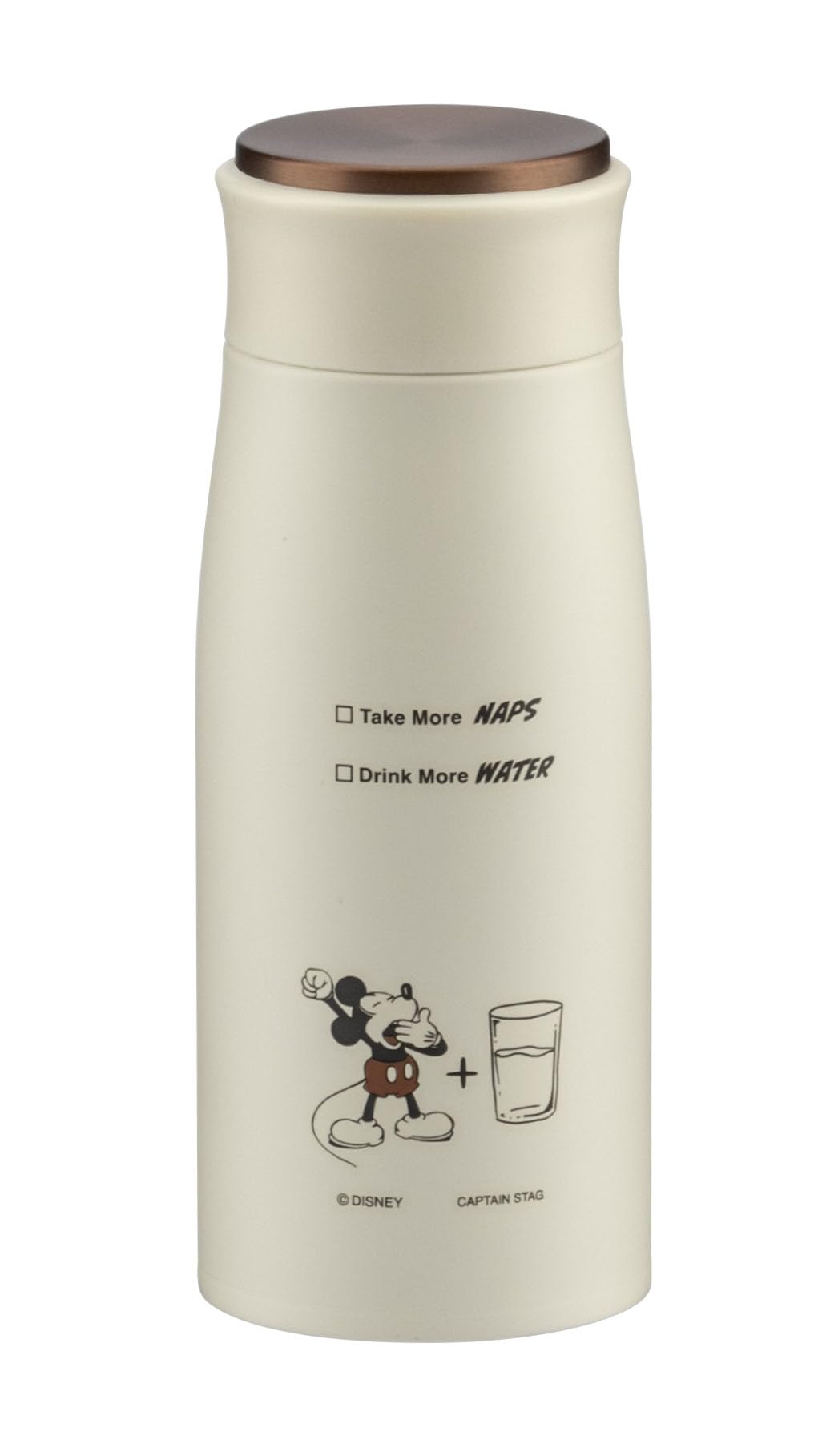 

Captain Stag Disney MP Personal Water Mickey Direct Vacuum Insulates for Hot and Cold Bottle, 350ml, Mouse/Rest Design, Drinking, Insulated, Drinks, слоновая кость