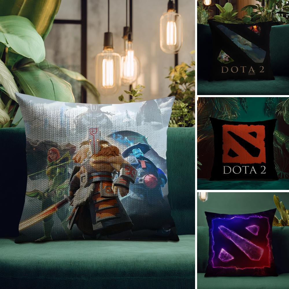 CCool DotaA 2 Game Cushion Cover Natural Linen Pillow Case DoubleSided Print Decorative Sofa Pillowcase Home Decor Gift