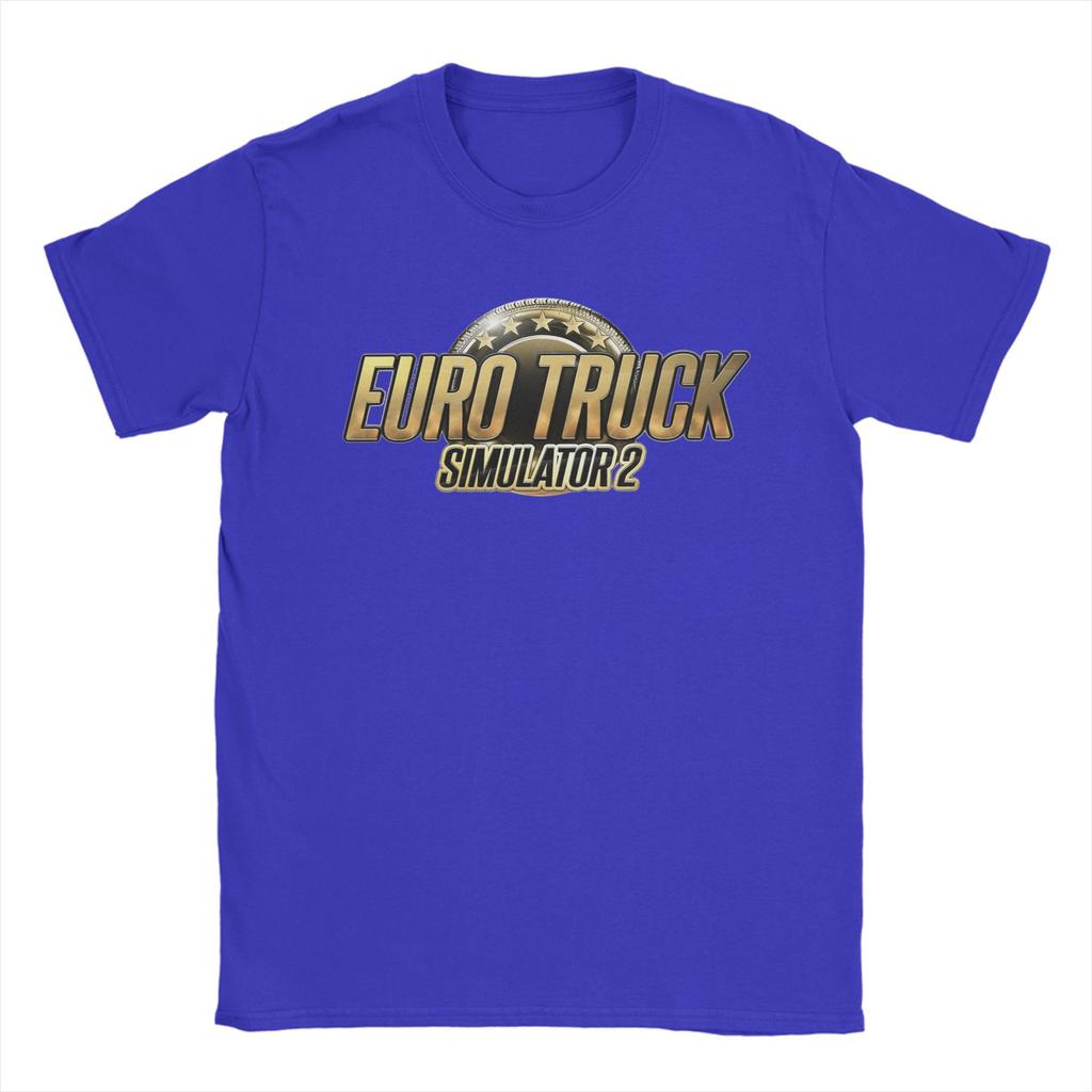 Game Euro Truck Simulator 2 Men T Shirts  Leisure Tees Short Sleeve Round Collar T-Shirts Cotton Summer Tops