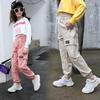 Kinder Mädchen Sport Hosen Casual Gedruckt Teenager Mädchen Cargo Hosen Kinder Hosen Beam Foot Hosen