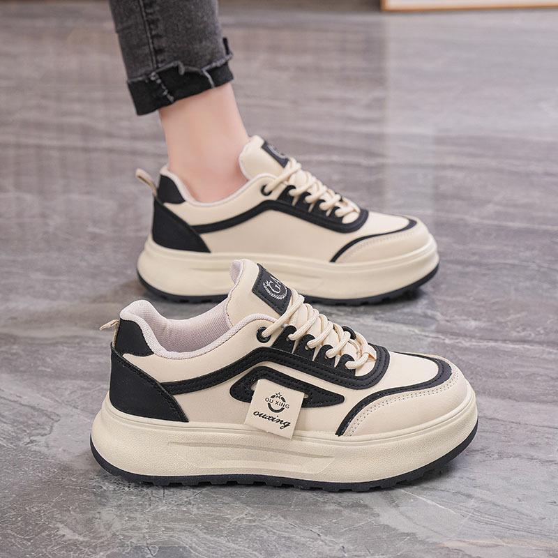 

2025 весна новая платформа женская обувь популярная мода темперамент универсальная обувь детская повседневная спортивная обувь на платформе белая обувь 40 чёрный