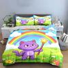 Cute Cat Rainbow Decor Set Soft Comfortable Duvet Cover Bedding Set Included 1*Duvet Cover & 2*Pillowcases, Gift