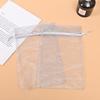 Gray Pearl Mesh Drawstring Bag for Cosmetics, Weddings, or Candy Gifts