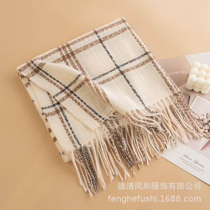 

Fresh and Sweet Imitation Cashmere Scarf Korean Style Korean Women s Elegant Temperament Shawl Warm Scarf Korean Style Winter 70*180cm