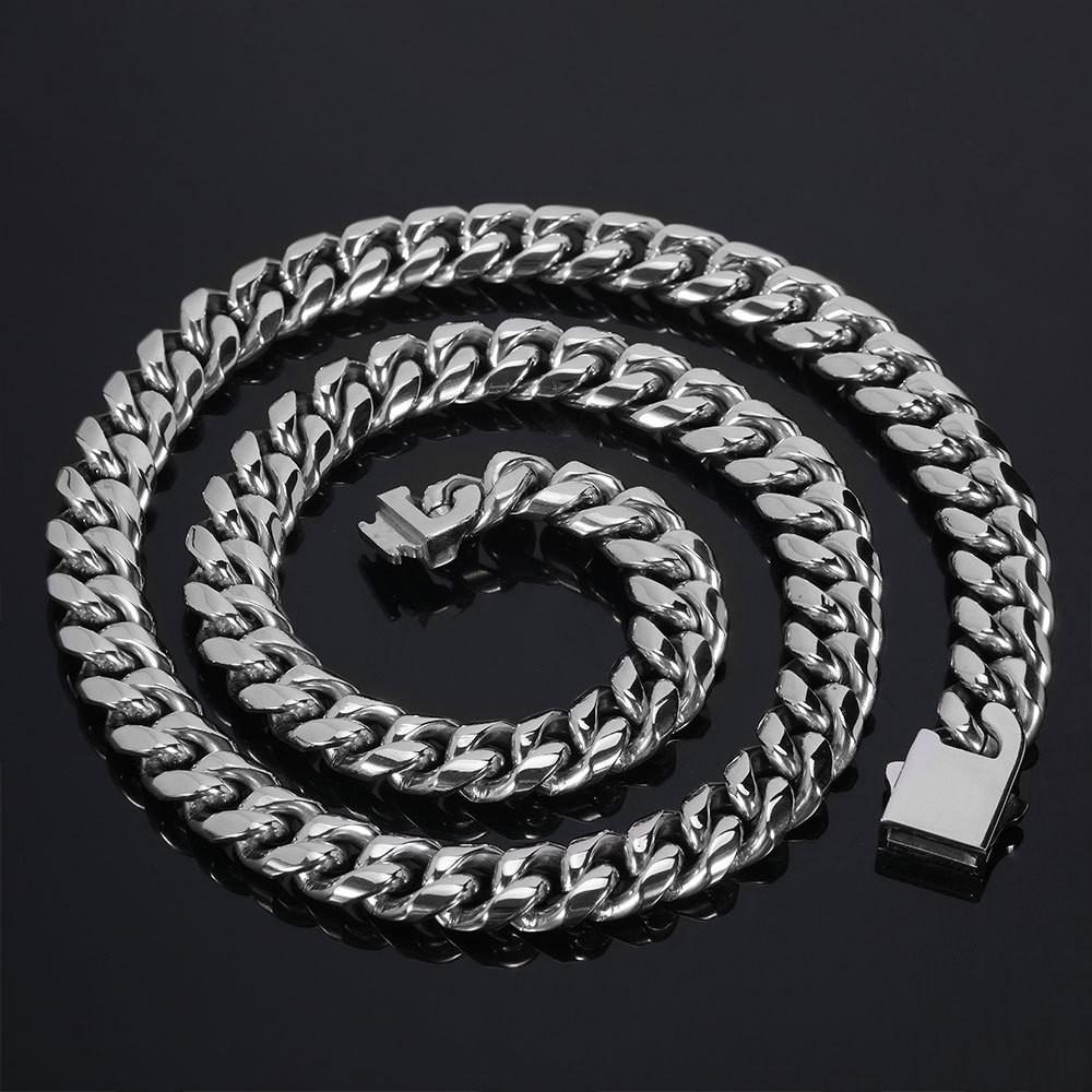 2026 Jewelry Trend Personality, Necklace Design Sense, Jewelry Pendant Fashion Trend Men s Jewelry 10MM Necklace Bracelet bracelet18CM