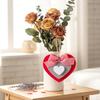 6Pcs Valentine's Day Heart Shape Ornament Felted Cloth Heart Pendants for Mantels Wall Window Door Tree Display