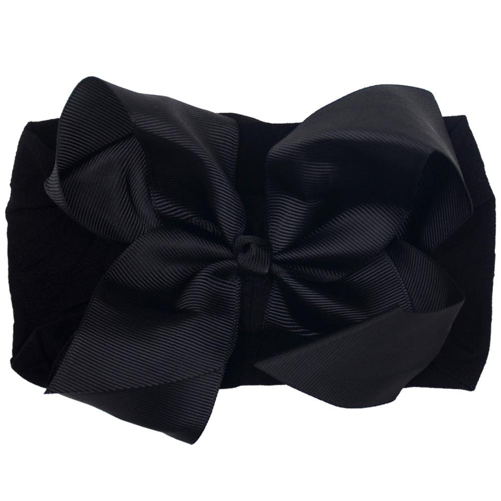 European 6-Inch Elastic Baby & Parent-Child Headband - Solid Color Bow Nylon Hair Accessory
