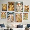 Vintage Alphonse Mucha Classic Artwork Nouveau Art Poster and Prints Canvas Painting Wall Art Pictures for Home Room Decor