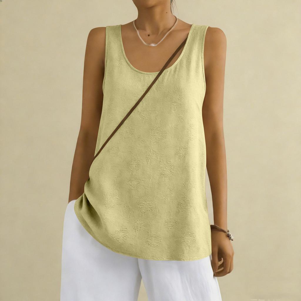 Women's Color Cotton And Linen Camisole Loose Inner Sleeveless Versatile Bottoming Top