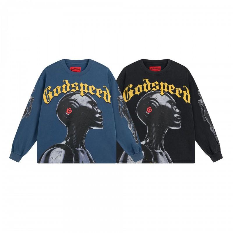 Mens Oversized Cotton Long Sleeve Tee With Skull Graphic Print Streetwear Rock Band Style Loose Fit Teens Adults