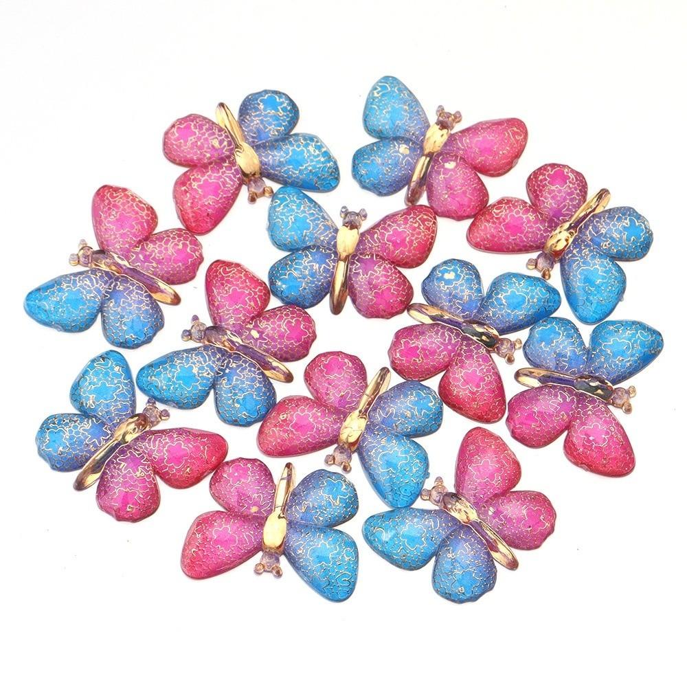 Two-tone Gradient Butterfly Beads  For DIY Necklace Bracelet Jewelry Making Accessories