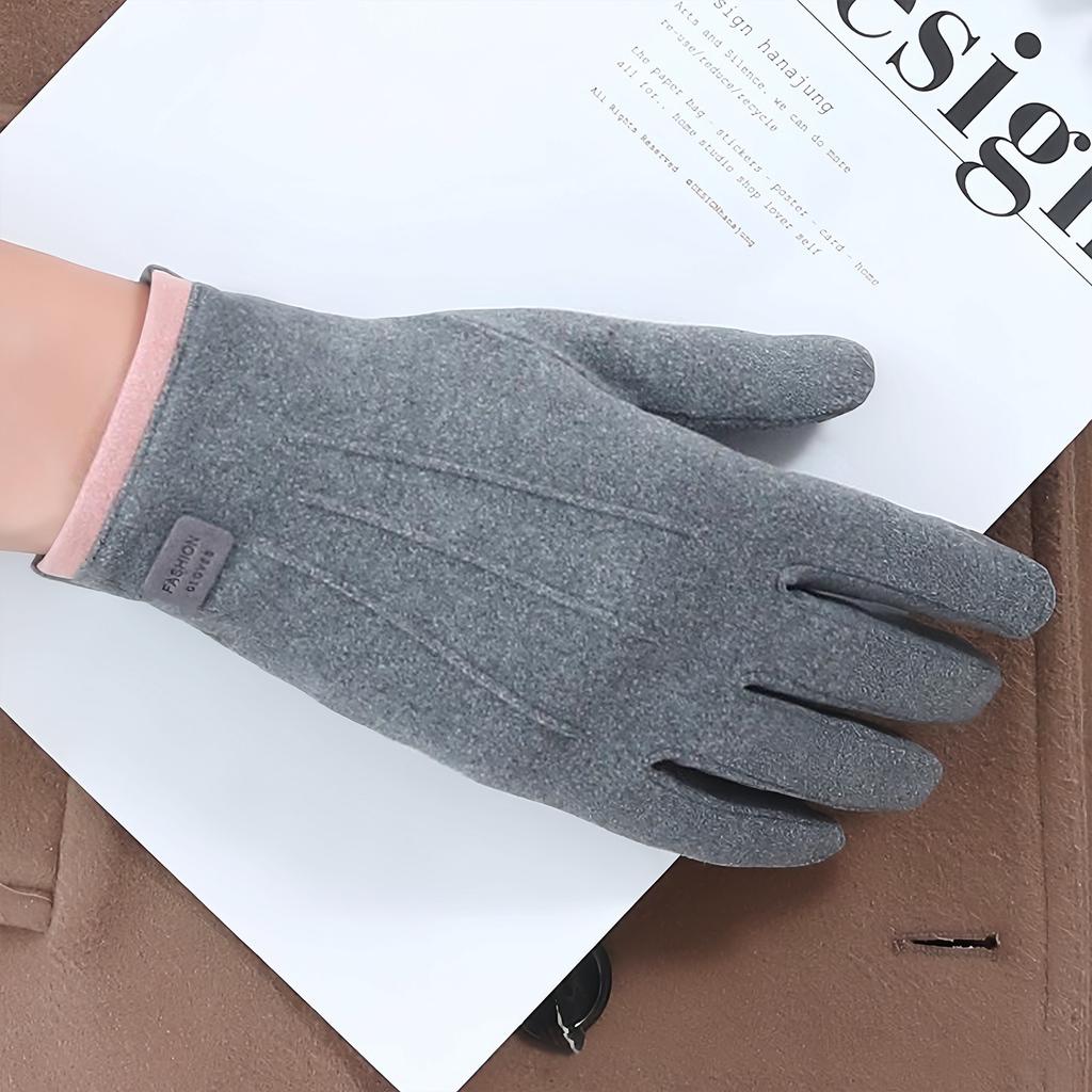 Men's and Women's Autumn/Winter Touchscreen-Compatible Thickened Outdoor Windproof Sports Gloves for Cold Protection