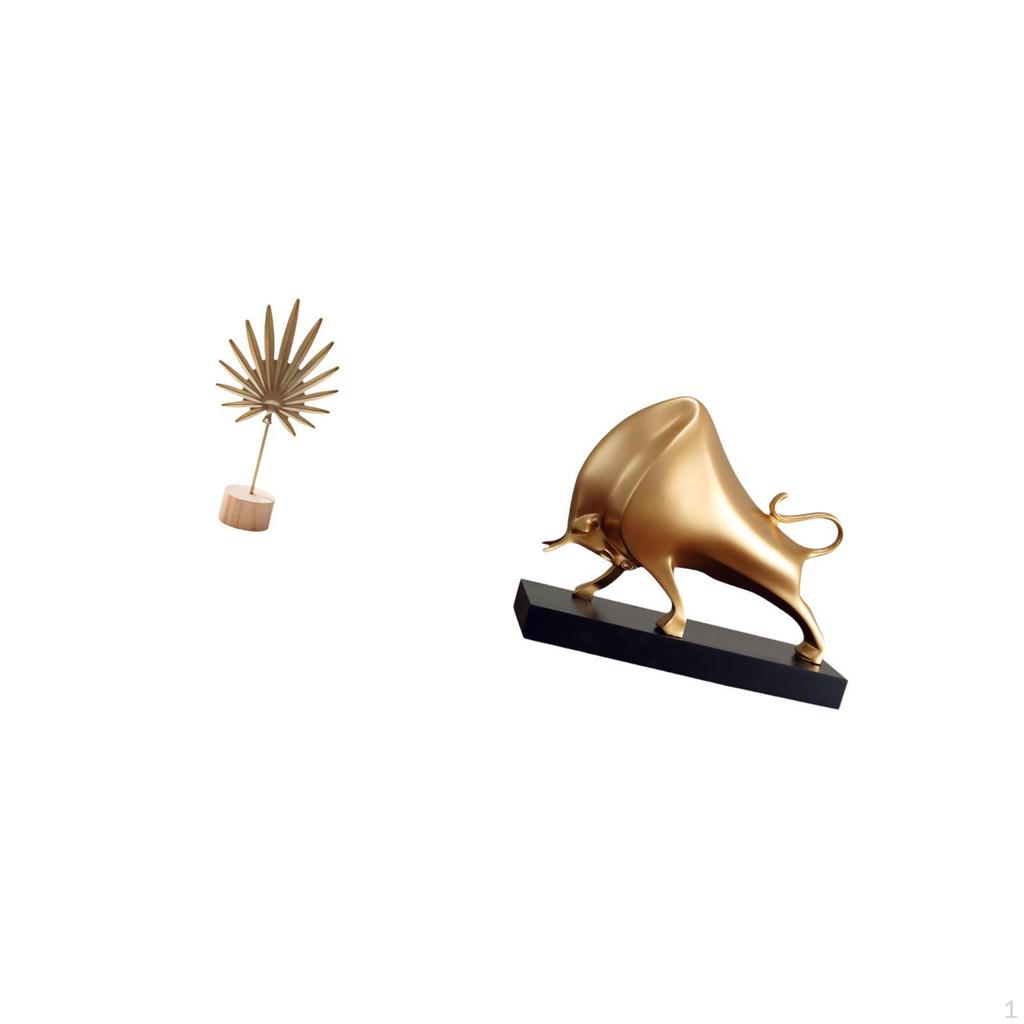 Nordic Abstract Metal And Bull Sculpture Creative Tabletop Ornament Cattle Figurine Home Decor for