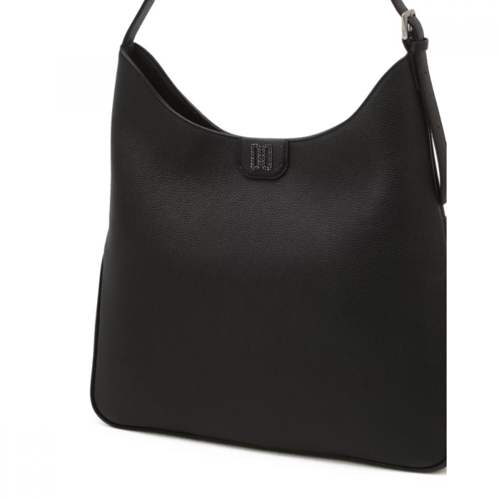 Daks Black Dd Logo Leather Shoulder Bag Dcba6f342bk