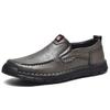 Handmade Breathable Casual Leather Shoes Soft Leather Soft Bottom Men's Comfortable Slip-On Walking Shoes Large Size