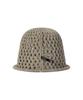 Bajal Vz Long Label Punched Knit Bucket Hat Brown
