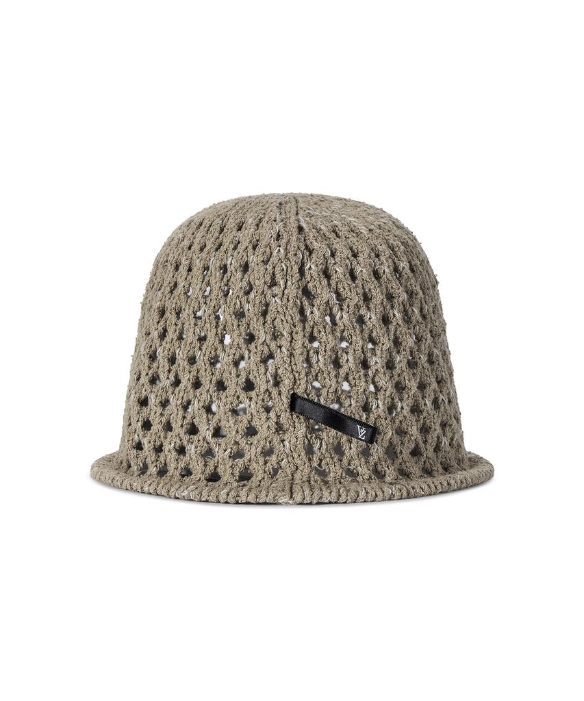 Bajal Vz Long Label Punched Knit Bucket Hat Brown