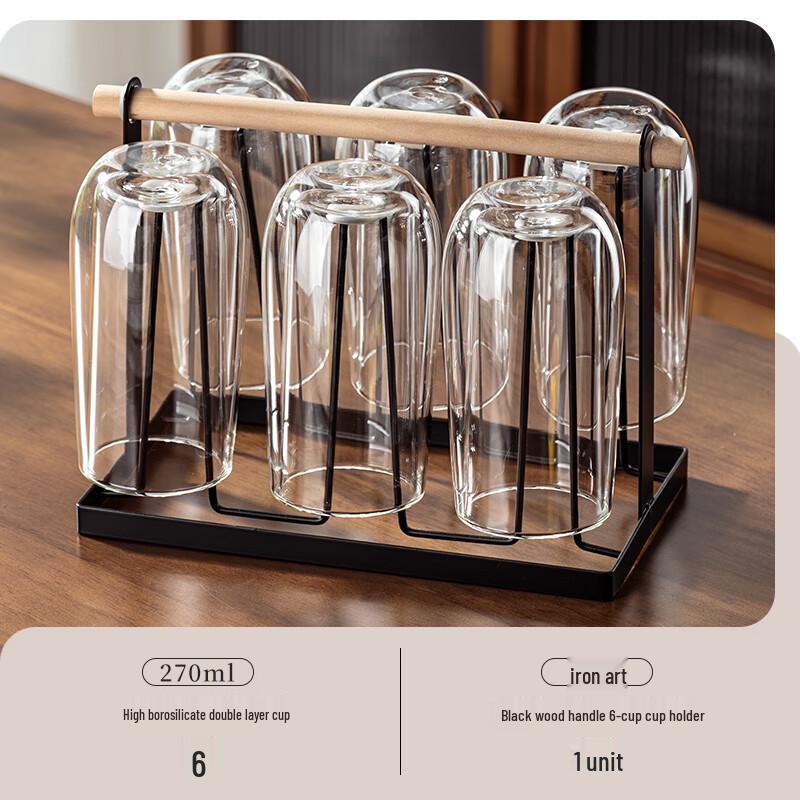 VAKADA Double Wall Insulated Glass Cup Set