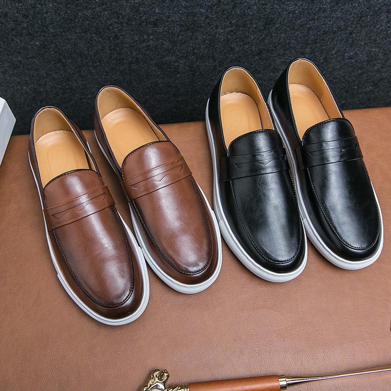 Scarpe da barca con frange taglia grande da uomo, scarpe copripiede europee e americane, scarpe da passerella a pedale unico, casual business personalizzate quotidiane da uomo