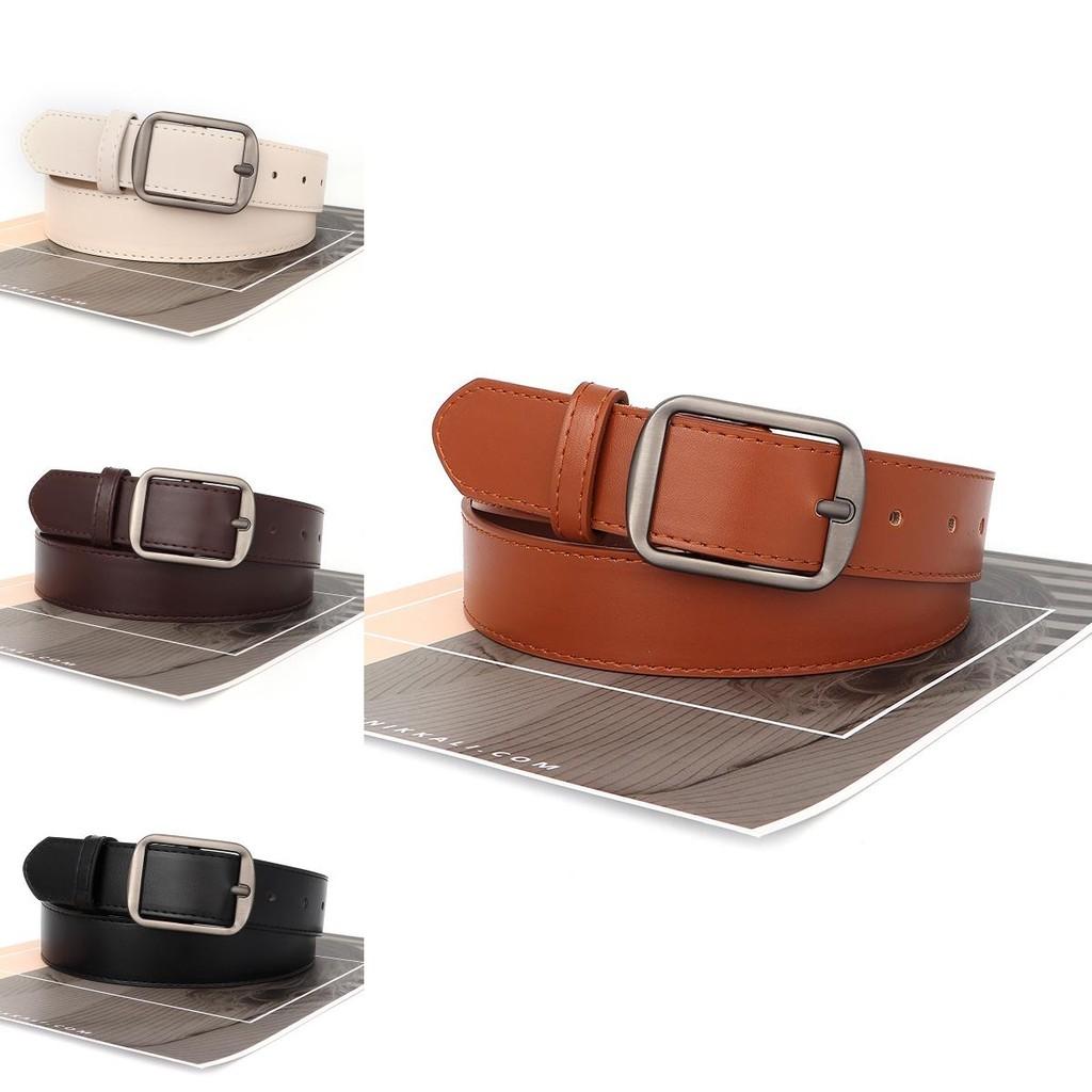 Style Retro Womens Belt Square Buckle Design For Women Men Casual Waist Match