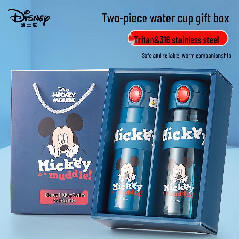 Disney Kids 316 Stainless Steel Dual-Use Thermos Water Bottle Gift Set
