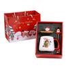 Christmas Gift Mug with Lid Spoon Santa Claus Reindeer Ceramic Cup Keeps Drinks Warm