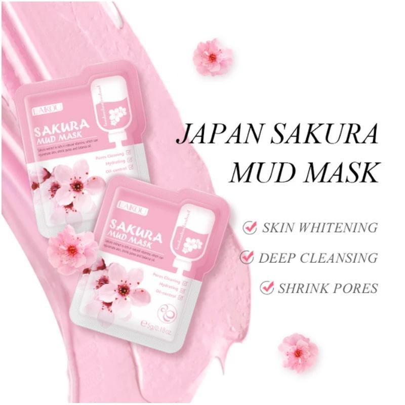 LAIKOU Sakura Mud Mask Cleansing Whitening Moisturizing Oil-Control Anti-Aging Clay Mask/Facial Skin Care