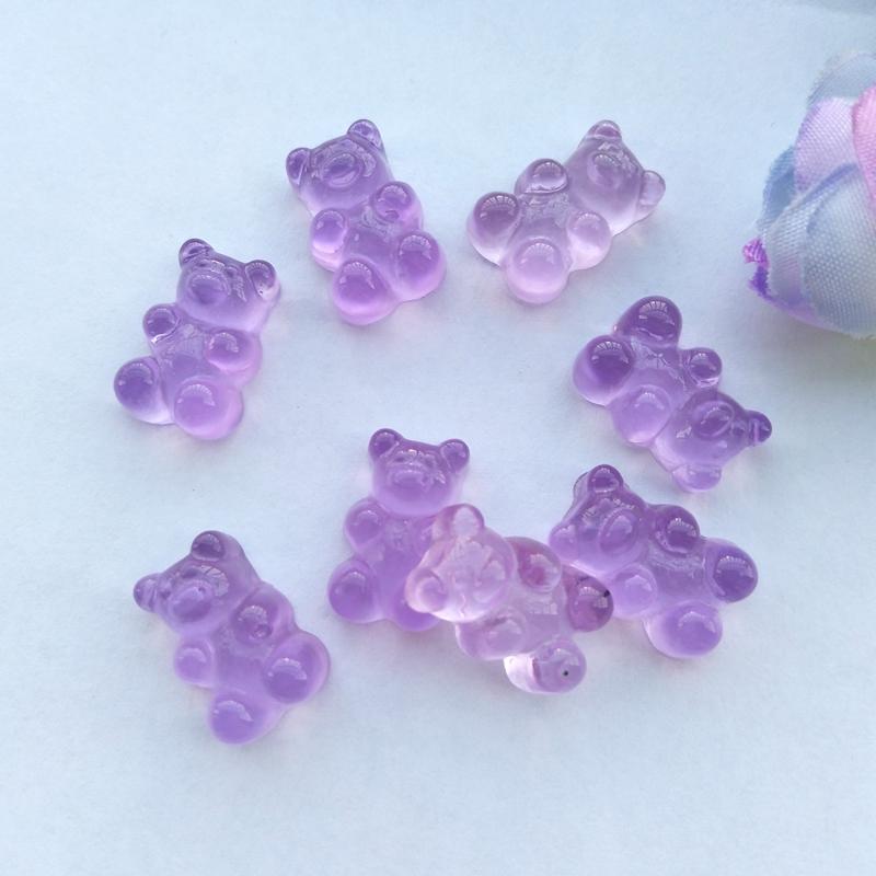 20pcs Mix Colors Resin Bear Sweet Candy Flatback Cabochon  Miniature pattern applique ornament craft DIY scrapbook
