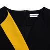 Large Size Women Fashion Patchwork Long Sleeves Dress Ladies Elegant One Piece Bandage Pleated Dress