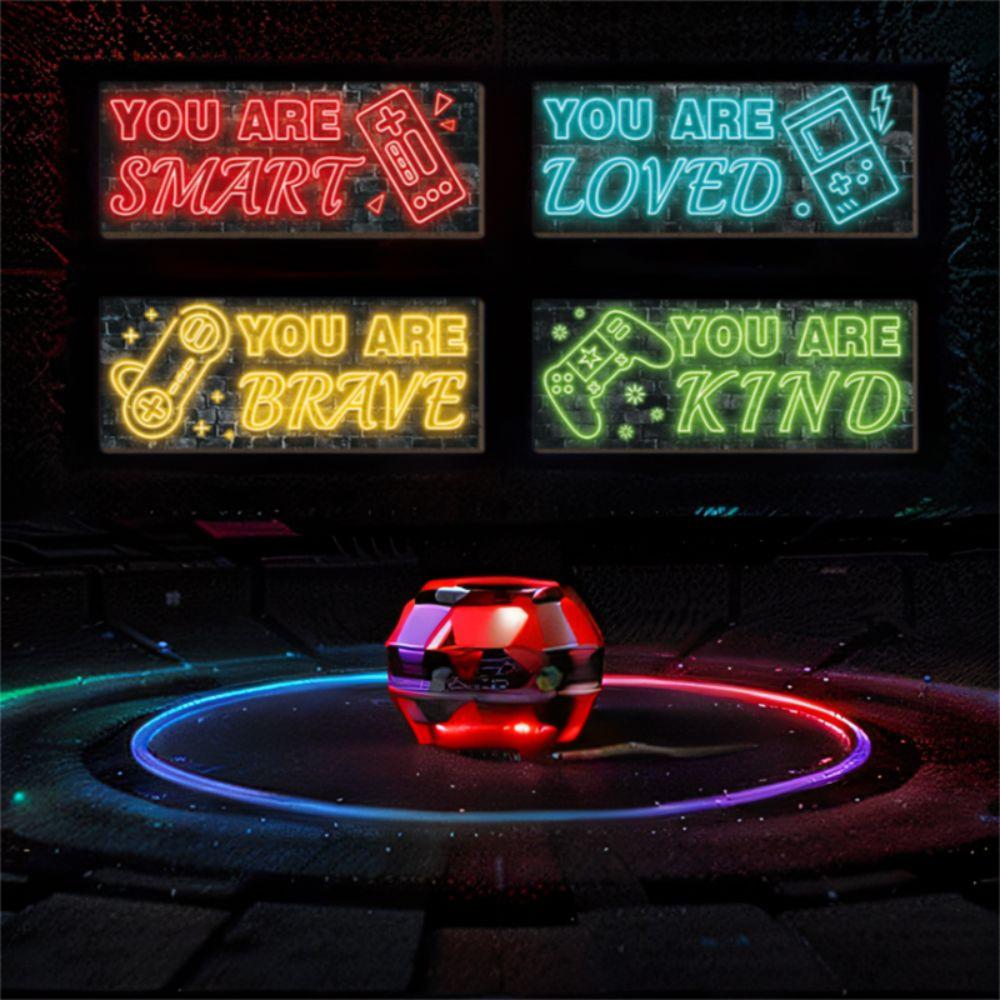 

American Neon Light Game Sign E-sports Wooden Hanging Board Home Bedroom 4pcs