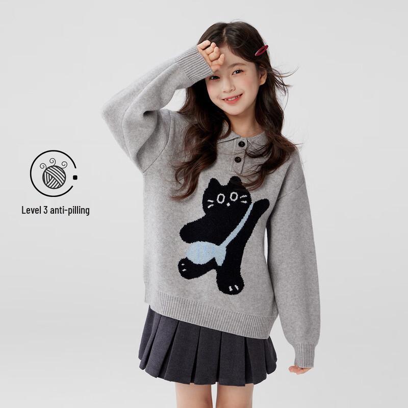 Girls' Winter Polo Knit Sweater