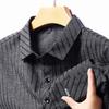 Smooth Anti-pilling Mulberry Silk Men's Long-sleeved Shirt Spring and Autumn New Striped Shirt No Ironing