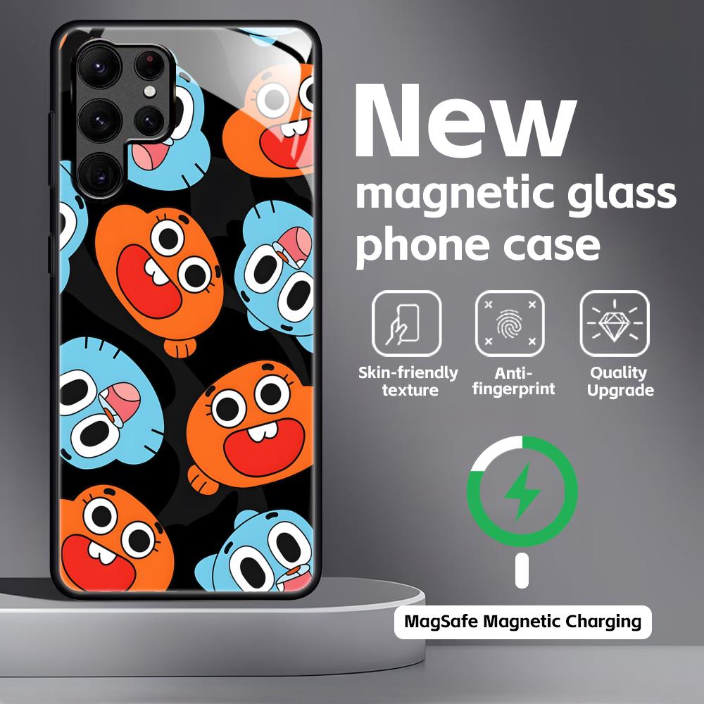 The Amazing World of Gumball  Phone Case For Samsung S25 S24 S23 S22 S21 S20 Plus Ultra Note20 Glass Magnetic Case